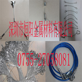 专业生产钢丝绳连接件,双端子保险绳,灯饰保护绳,不锈钢吊绳