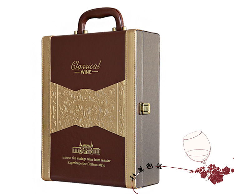 供应红酒皮盒生产工厂 高档红酒盒批发制作 彩美红酒盒 葡萄酒礼品盒包装盒图片