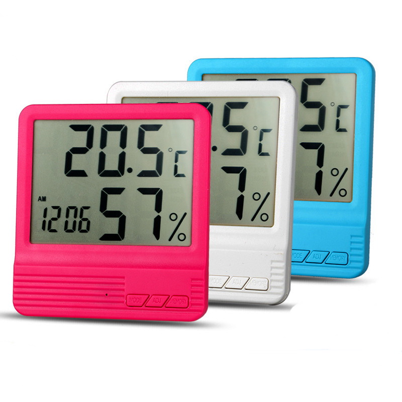 供应室内温度计 大屏幕数字显示温湿度计 高精度家用电子温湿度计图片