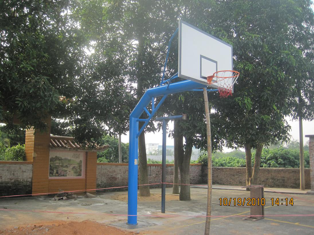 固定式篮球架 圆管固定式篮球架（玻璃钢篮板）深圳篮球架系列