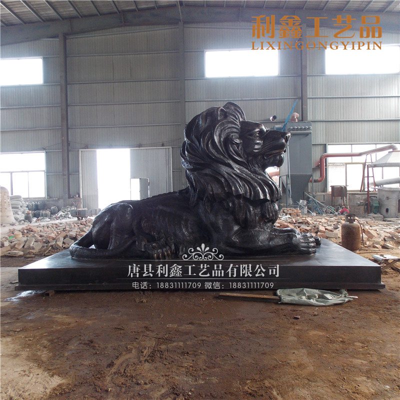 供应2.5米铸铜欧式雄狮子  铸铜豹子雕塑   狮子头铜雕  安徽雕塑公司图片