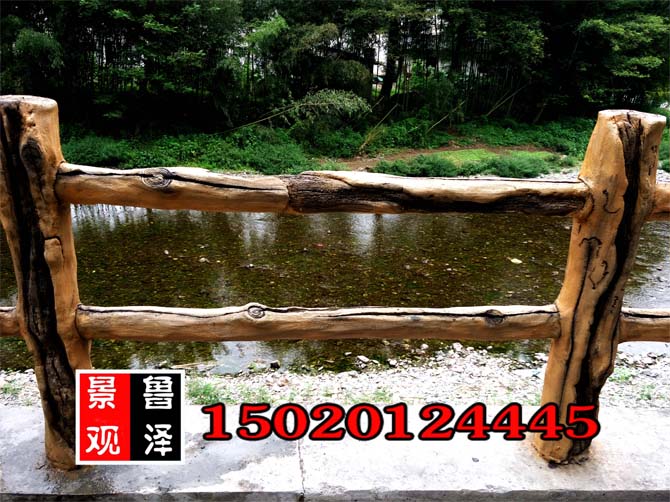 供应用于景区|人工湖|水溪的仿木护栏图片，芜湖仿木护栏厂家图片