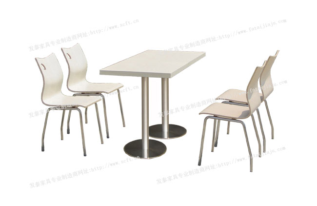 奶茶店桌椅加厚直边桌面四人分不锈