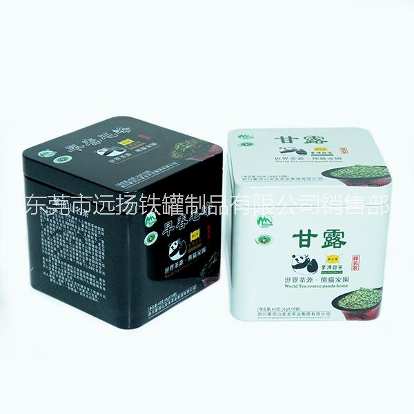 供应茶叶包装的甘露茶叶罐 正方茶叶罐 铁罐  铁盒 马口铁罐