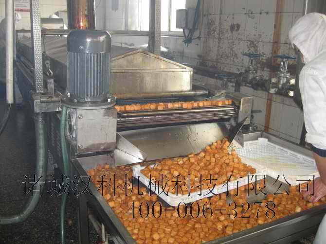 供应汉科仙贝酥6000型油炸生产线 麻花油炸生产线  鱼豆腐油炸生产线