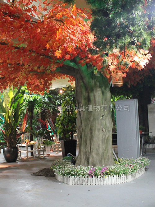 供应用于园林景观装饰的大型红叶仿真枫树产假定制价格图片