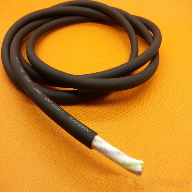 4芯柔性拖链电缆机械手专用  4芯柔性拖链电缆TRVV4*0.5平方 耐油 耐折  耐弯曲