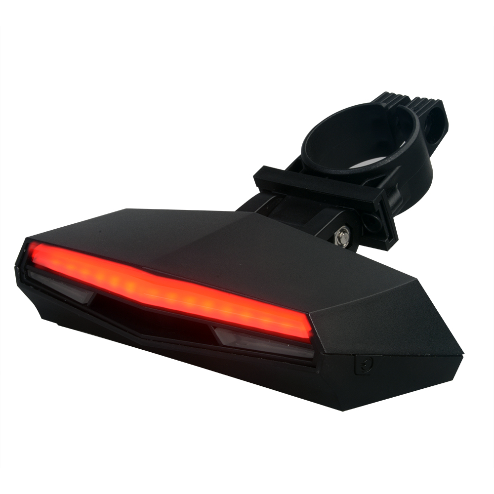 自行车遥控尾灯新款LED山地车尾灯黑色USB充电自行车灯单车遥控安全警示灯