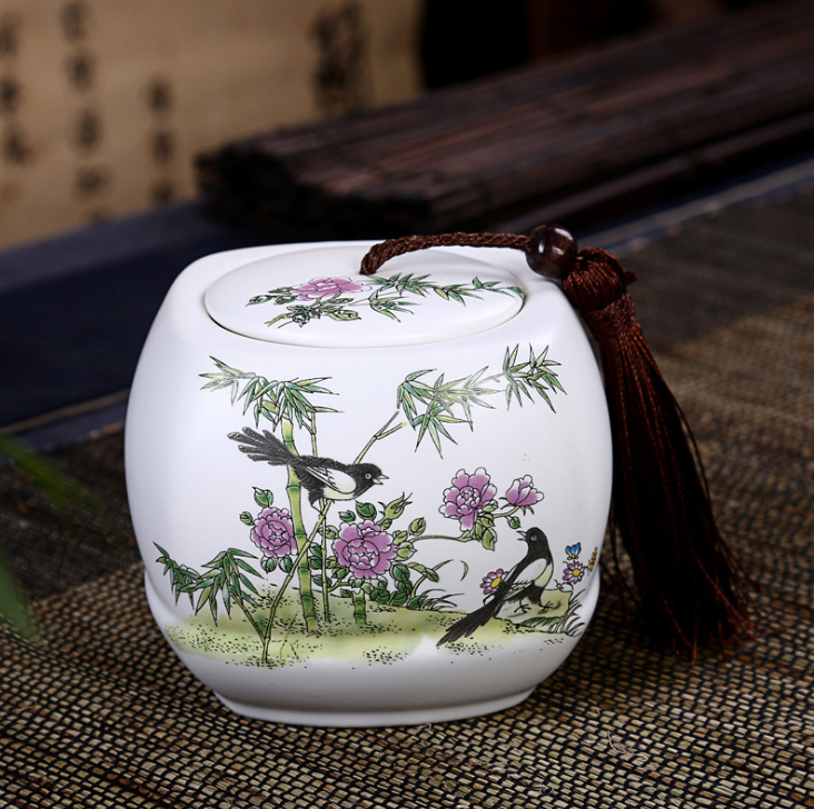 陶瓷茶叶罐厂家直销陶瓷茶叶罐四方密封储物陶瓷罐 特价 一件代发