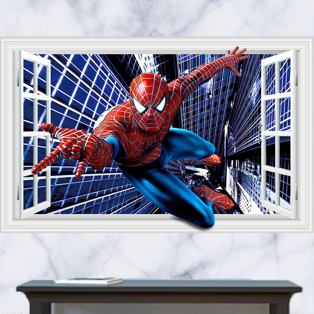 SpiderMan蜘蛛侠墙贴幼儿园客厅卧室墙贴
