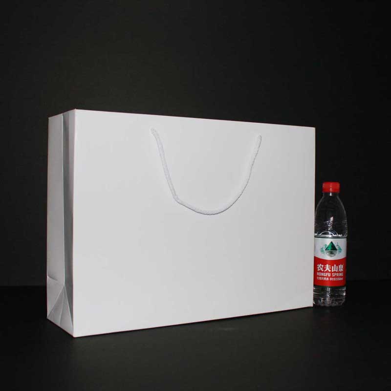 横款超大纯白色手提袋 精品白卡纸服装袋购物袋 专柜小纸袋定制