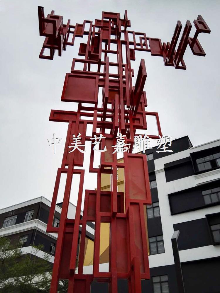 深圳市户外广场不锈钢喷漆抽象机器人雕塑厂家大型户外广场不锈钢喷漆抽象机器人雕塑 地产景观标志雕塑