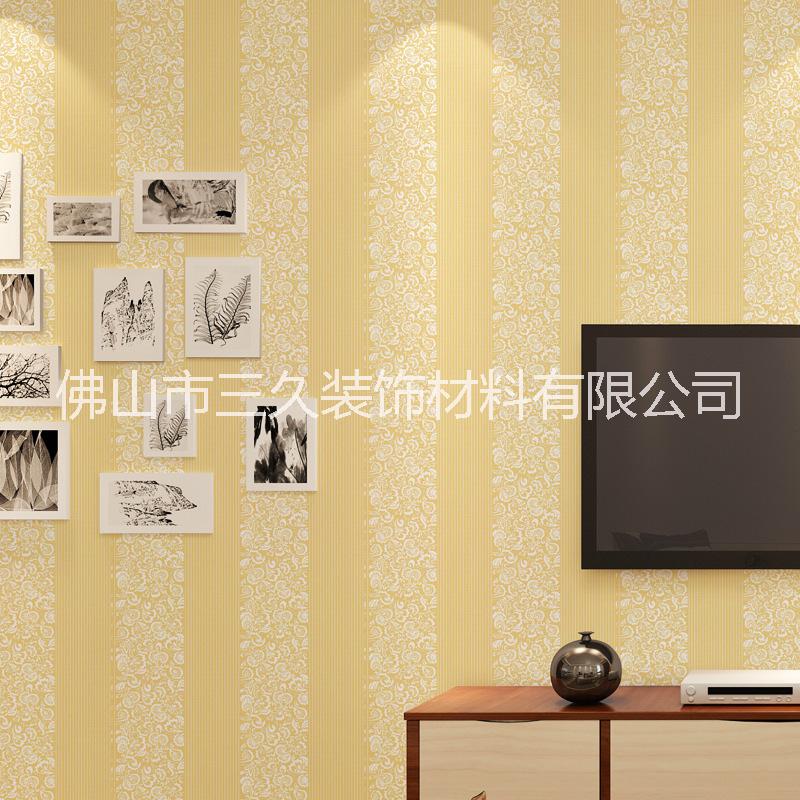 现代简约竖条纹墙纸 卧室客厅电视背景墙纸