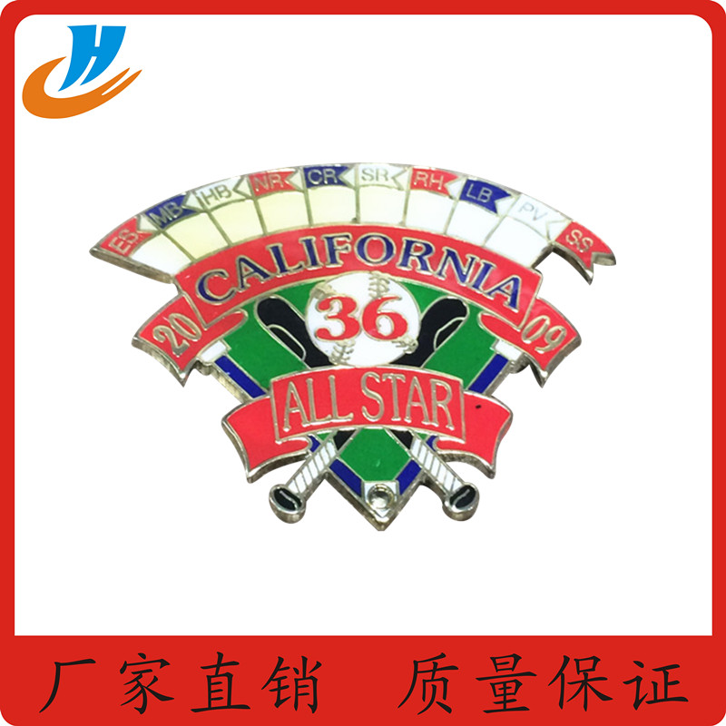厂家订制棒球球员徽章 棒球周边纪念品徽章 台湾棒球队员徽章