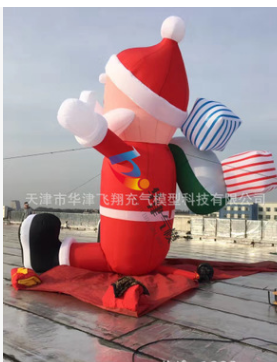 天津厂家直销3米4米6米圣诞节气模圣诞老人充气雪人雪地气模 圣诞老人充气气模图片