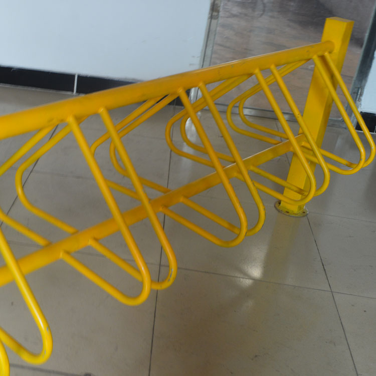 立式自行车停车架黄色烤漆厂家定制供应