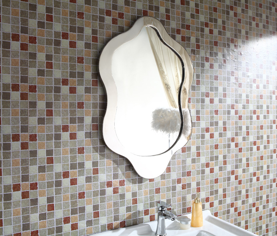 不锈钢厚边框浴室镜壁挂卫生间镜子化妆梳妆卫浴挂镜边框可订做