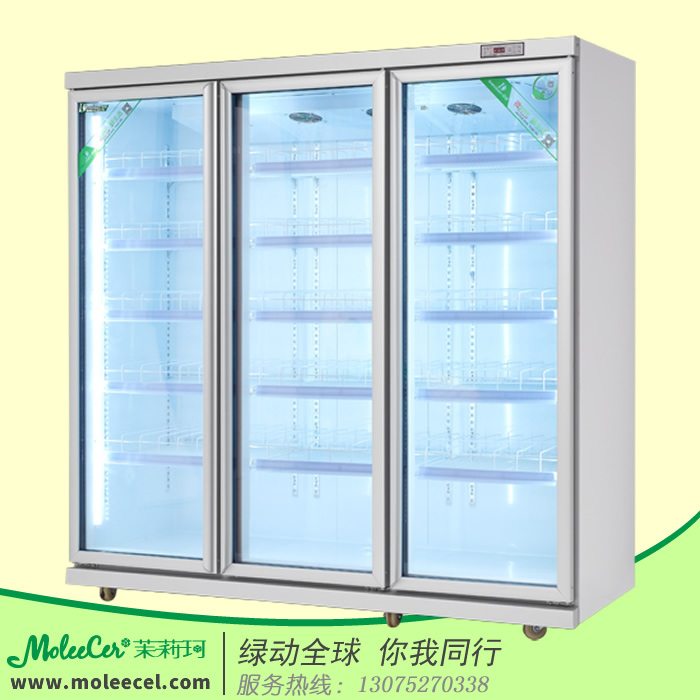 广州市3三门长把手饮料展示冷柜厂家