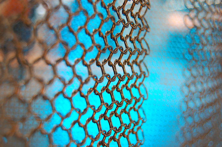 圆环网 金属环网帘 不锈钢上色圆环网 酒吧隔断装饰环网