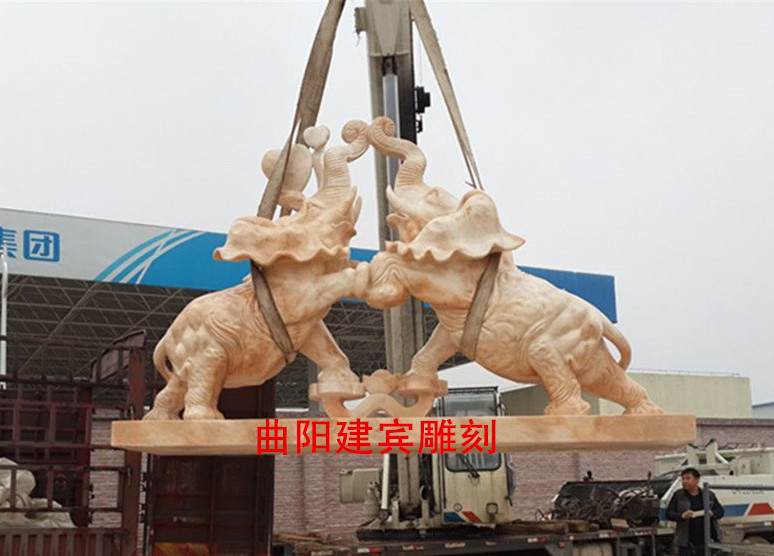 石雕大象石雕大象,大理石吉象雕刻-曲阳石雕大象厂