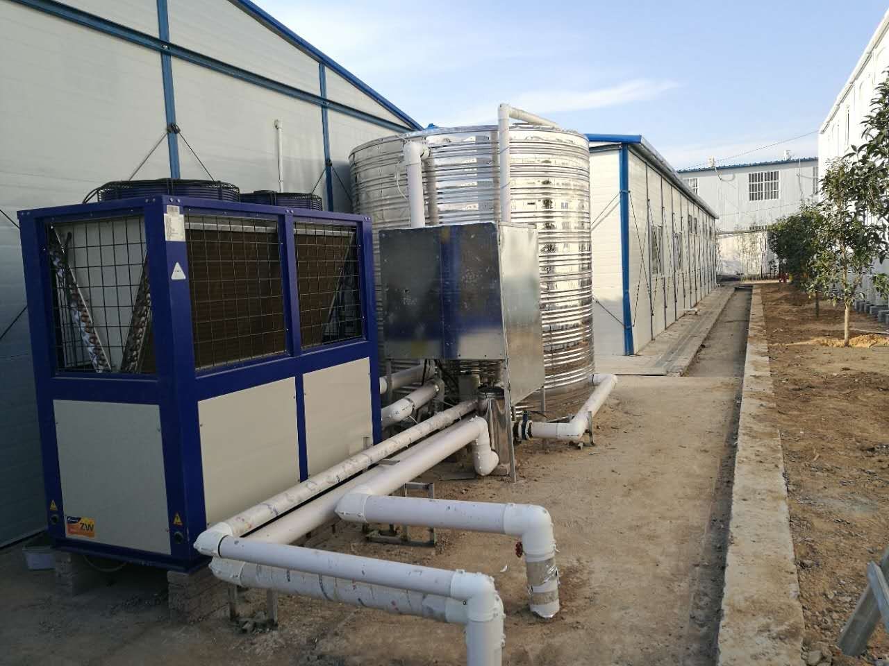 顺德区，南海区工厂员工宿舍5吨5匹空气能热泵热水工程系统安装