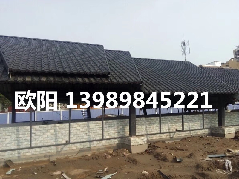 天津北京古建筑铝镁锰仿古瓦765型 圆筒状金属仿古瓦 小青瓦