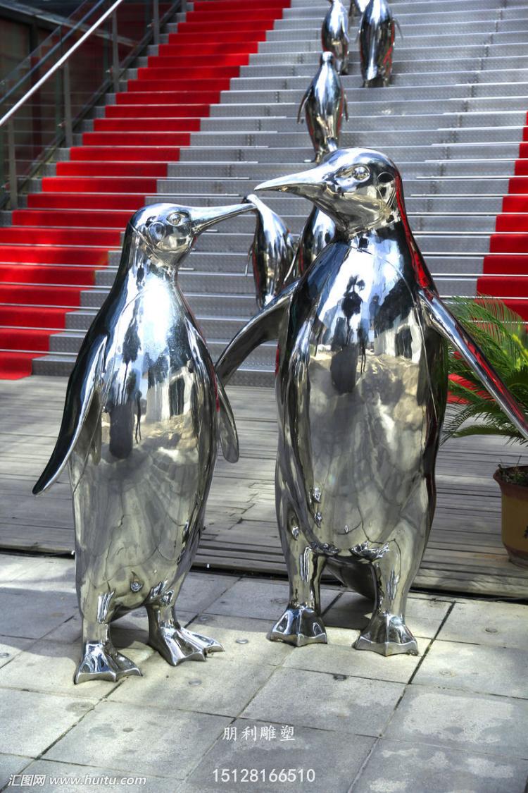 企鹅雕塑，动物企鹅雕塑，不锈钢动物企鹅雕塑厂家