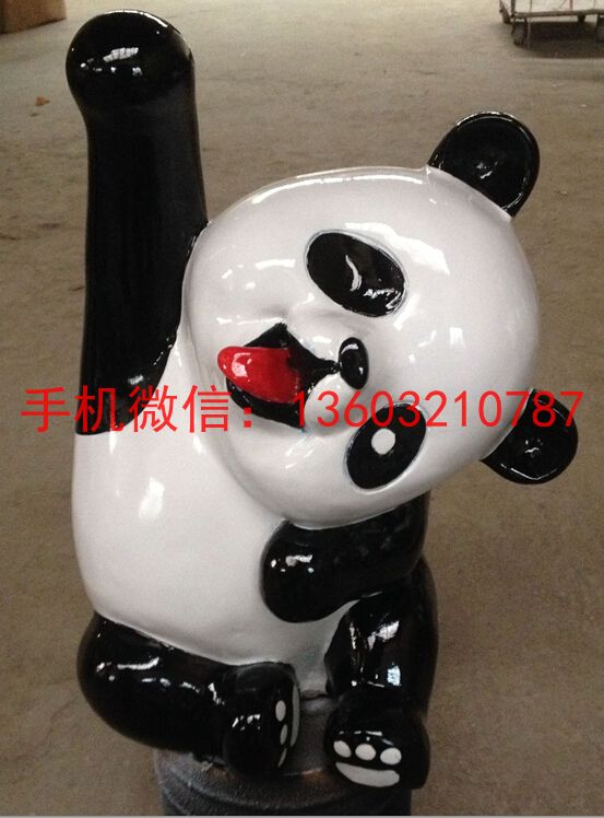 不锈钢熊猫雕塑 大熊猫雕塑图片