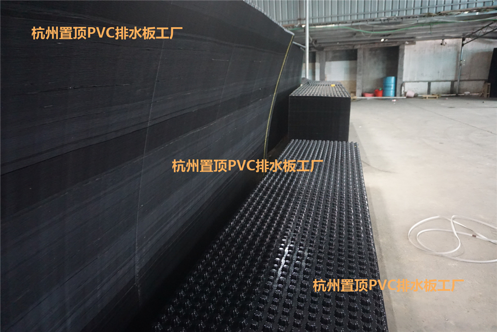 江苏PVC排水板工厂 昆山PVC排水板规格 车库排水板地下室排水板施工图图片