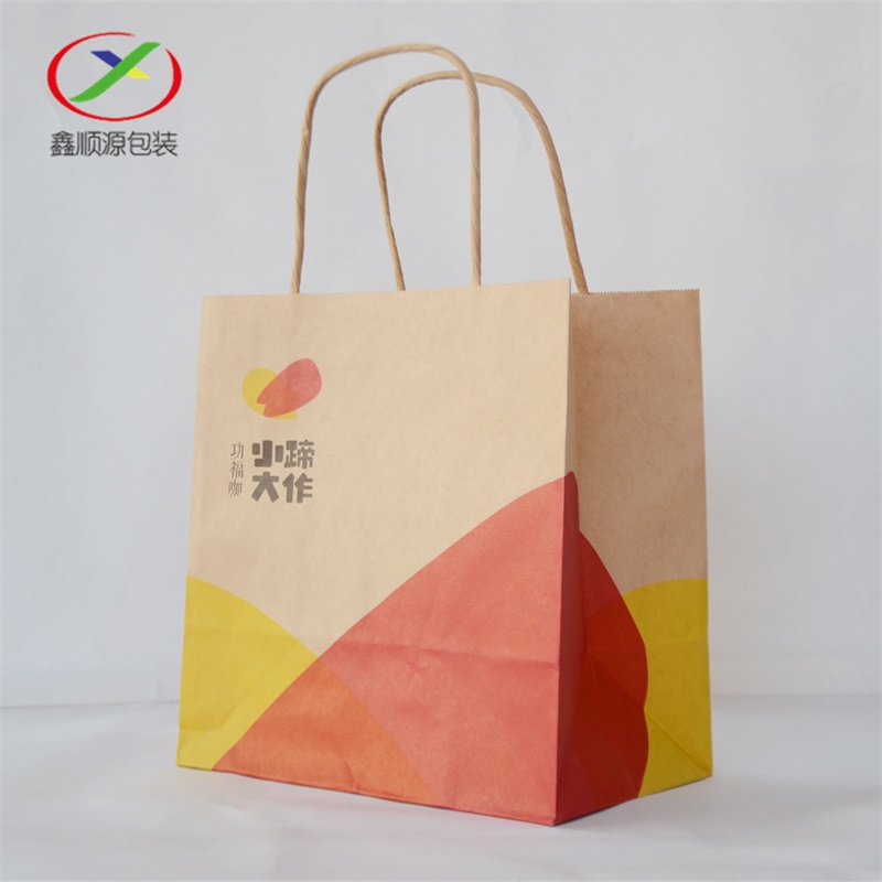 山东厂家定制设计logo牛皮手提纸袋子