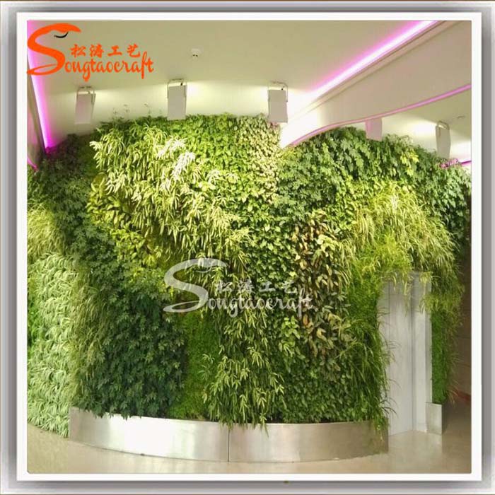广州仿真绿植墙酒店餐厅客厅仿真植物墙公司气氛布置草墙背景墙可定制图片
