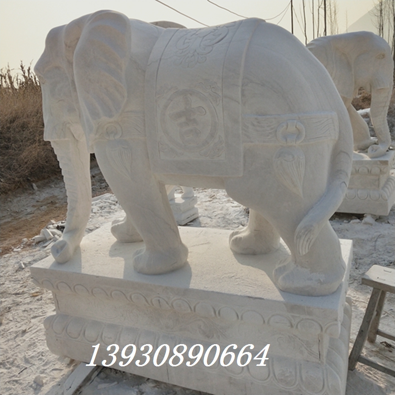 保定市大象厂家厂家石雕大象门口大象 汉白玉石雕大象门口石雕象招财摆件