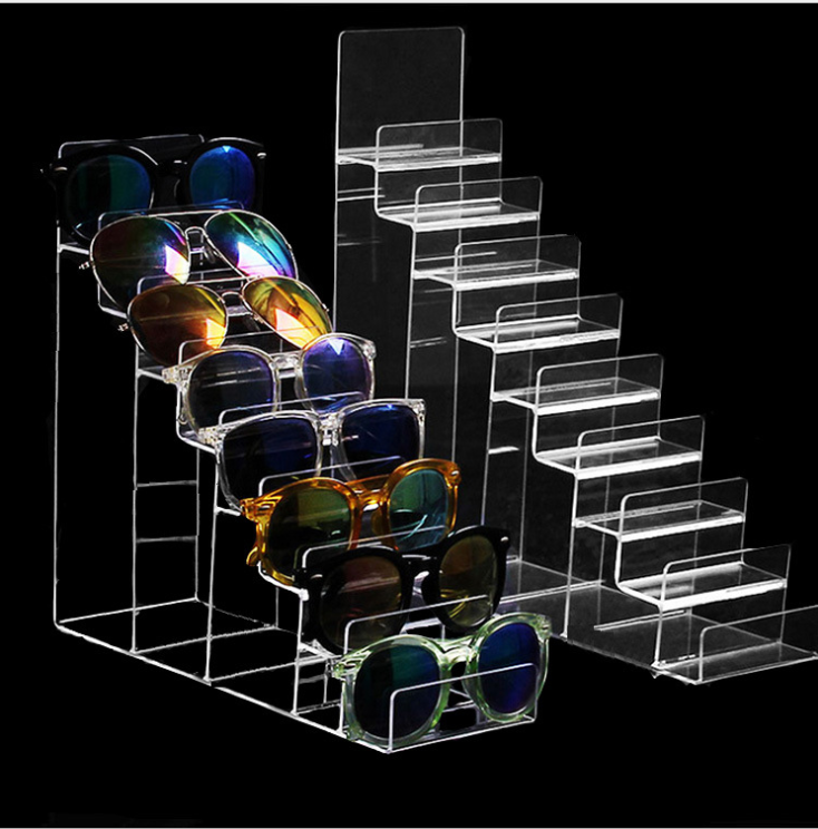 亚克力眼镜展示架有机玻璃眼镜陈列架三层五层七层眼镜架TByjj001眼镜专柜展示架