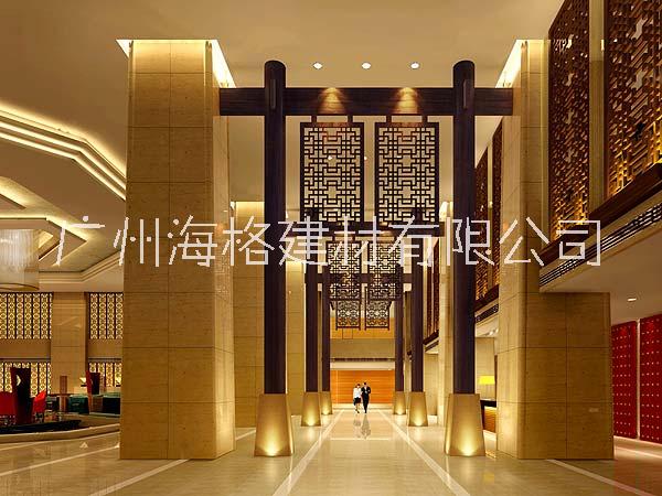 高端酒庄选用广州海格建材有限公司木纹铝窗花