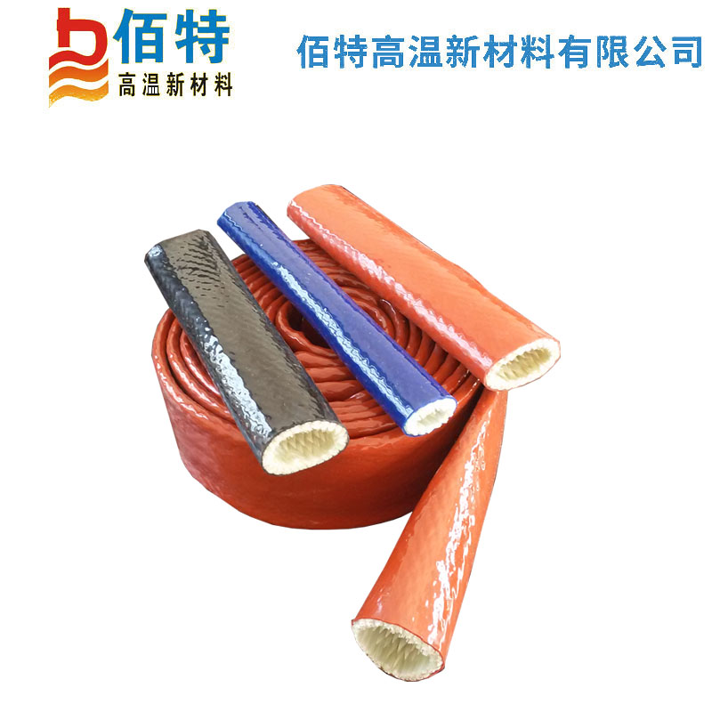 供应铁红色硅胶玻纤耐高温套管