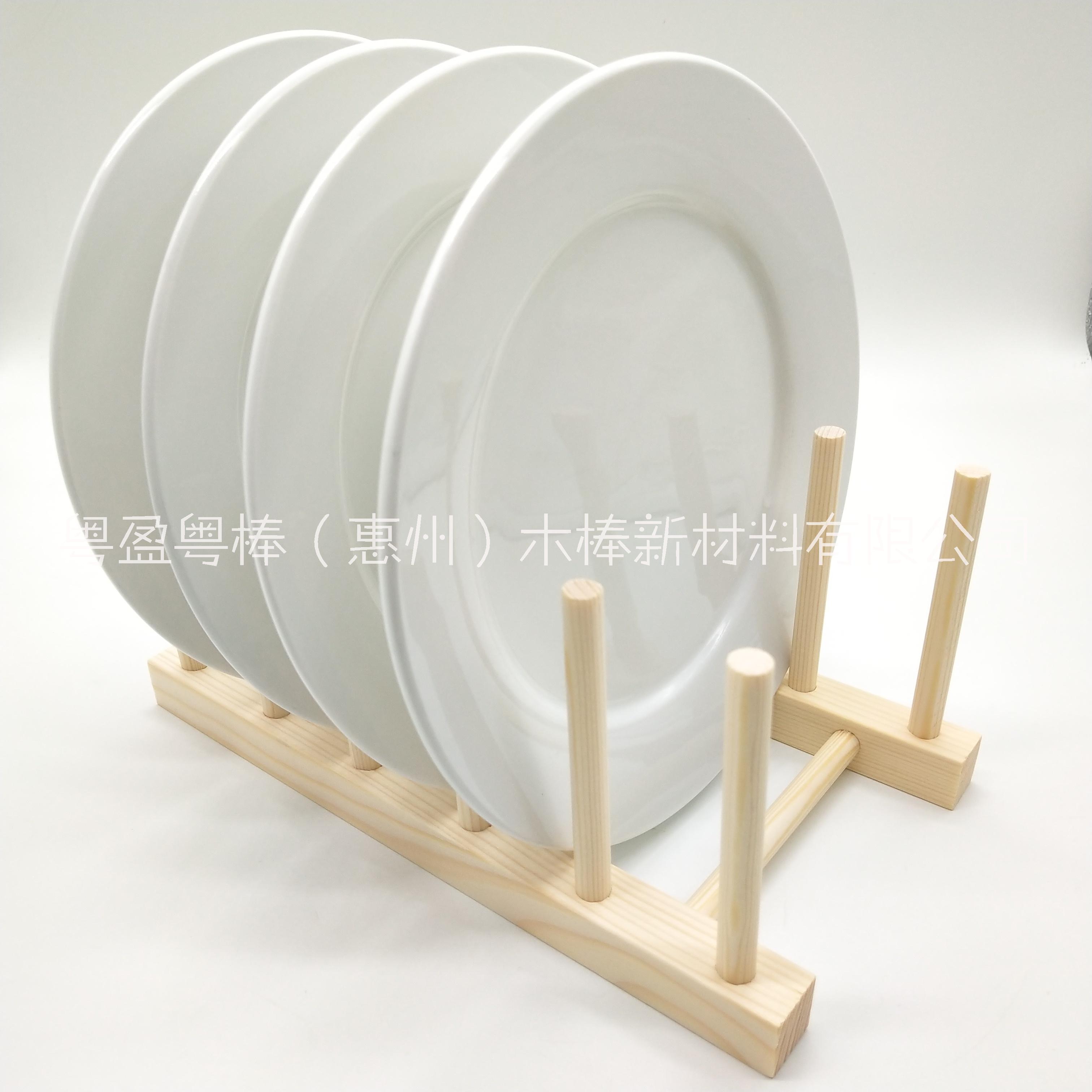 厂家直销木质厨房碗碟盘子木质沥水架 松木茶饼展示架 实木沥水收纳架