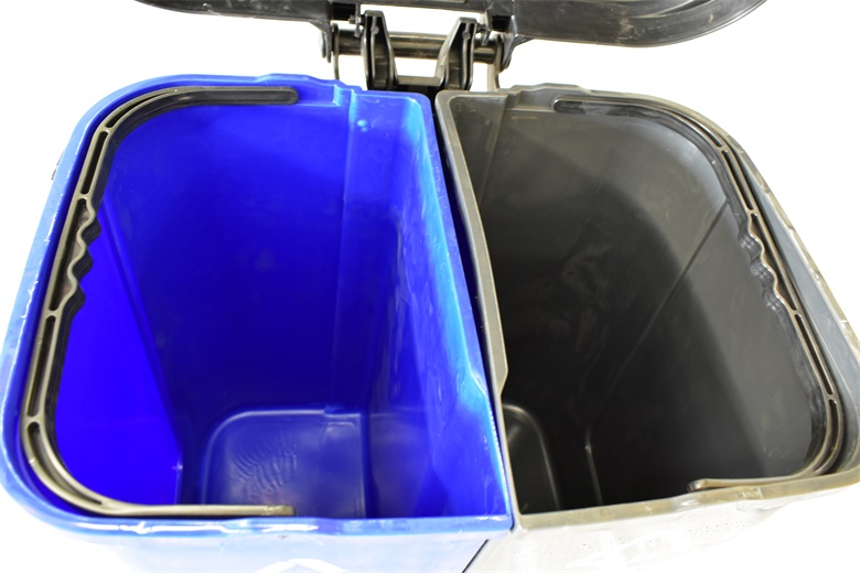 干湿分离垃圾分类箱脚踏挂车俩桶带盖环卫桶