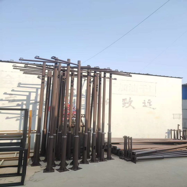 河北厂家定制3.5米3米球击支架地笼立杆吊装支架不锈钢监控立杆图片