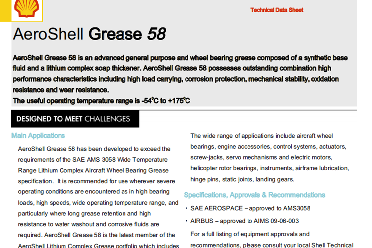 壳牌58号航空润滑脂 Aeroshell Grease 58壳牌58号航空润滑脂