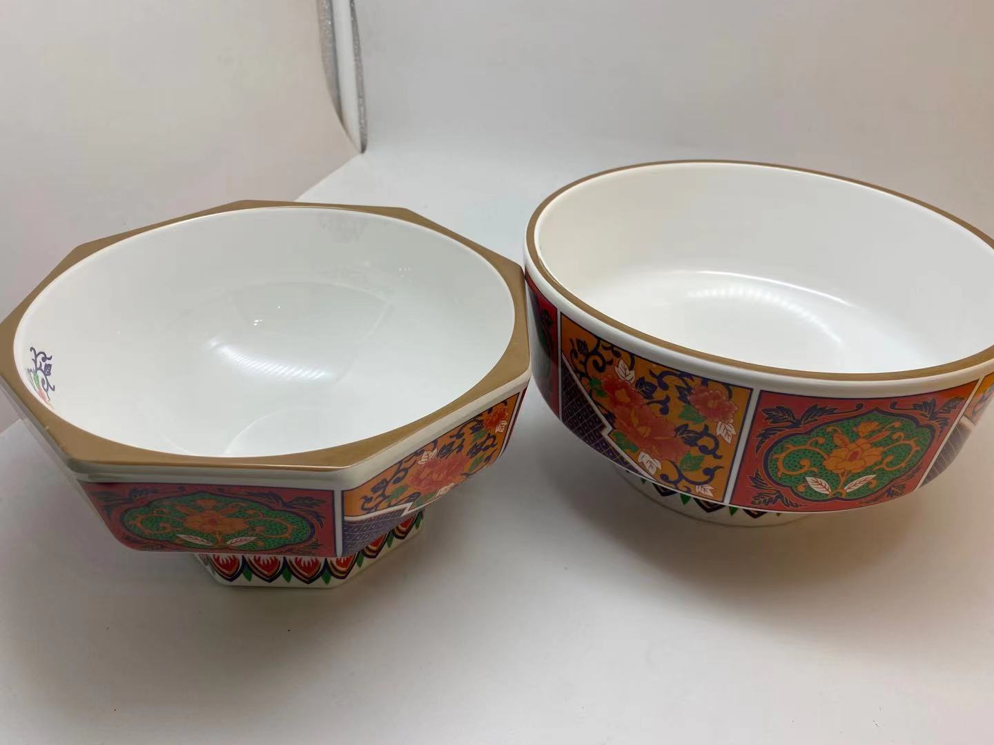 上海壹粤密胺特色面碗餐具，日式多边形创意拉面碗定制