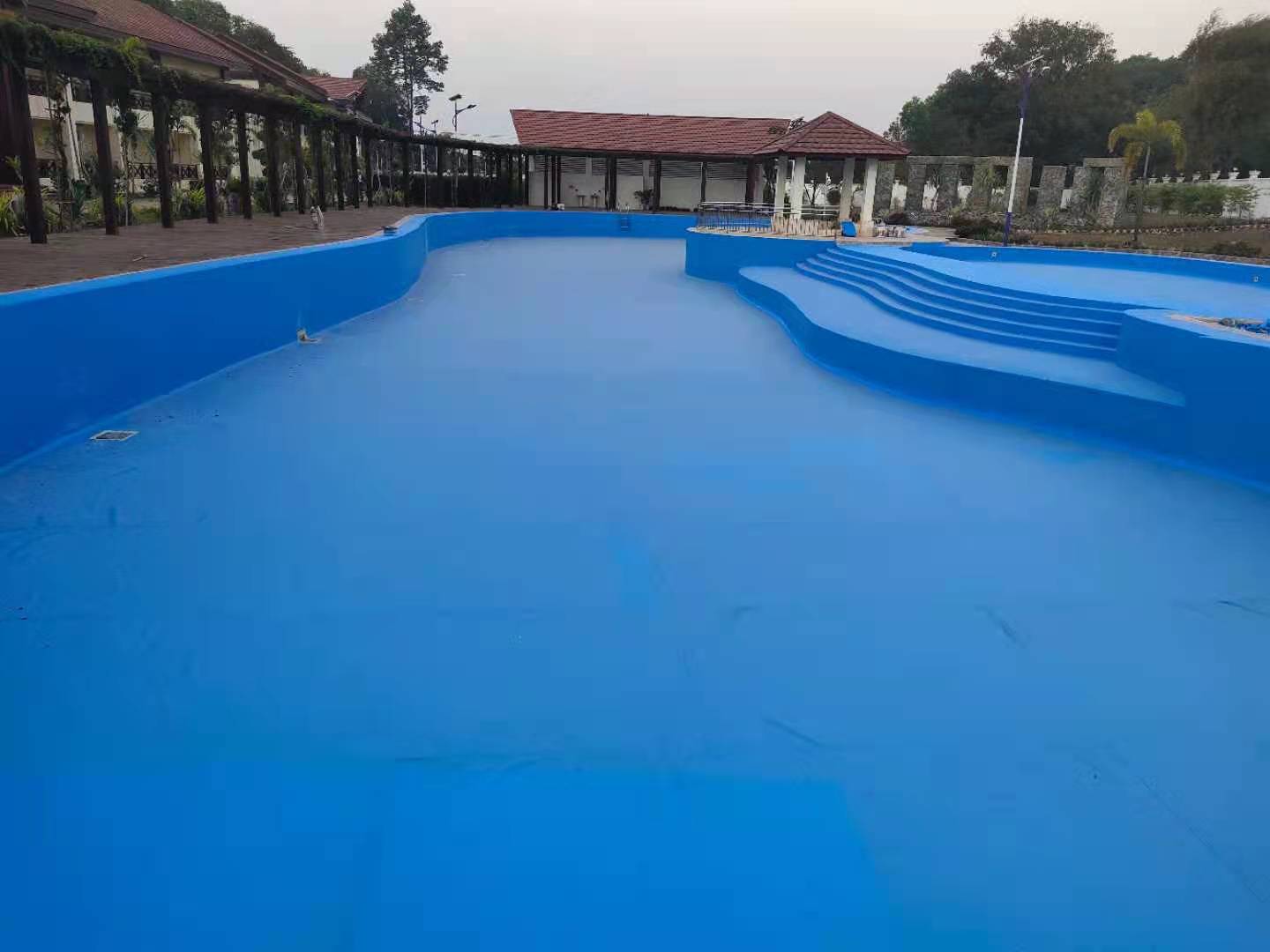 别墅泳池胶膜别墅泳池胶膜 泳池图案定制PVC网布胶膜