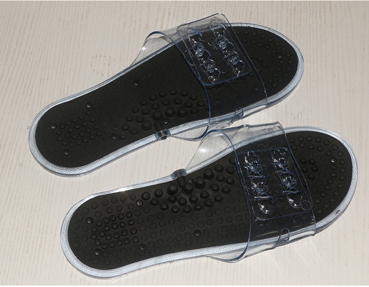 厂家批发金科导电橡胶硅胶足疗拖鞋 手持线控脚底按摩拖鞋多少钱