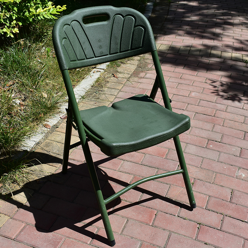军绿吹塑椅 户外折叠中空吹塑椅 野营折叠椅 野营指挥椅