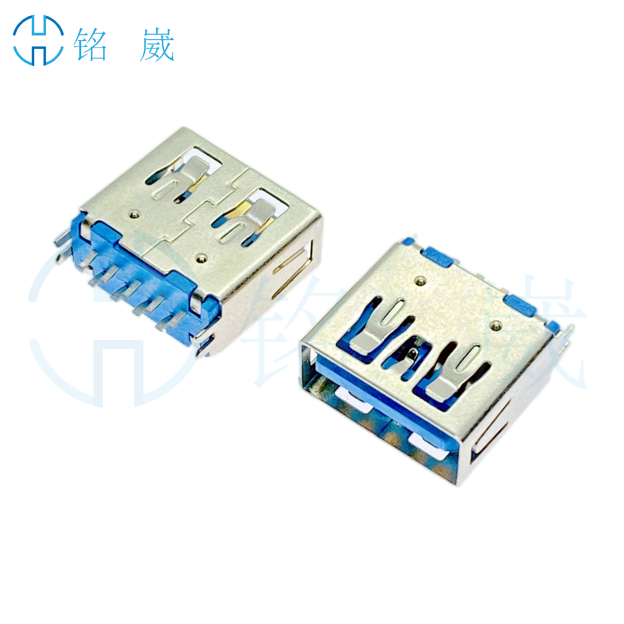 深圳市9p夹板0.8-1.0A母厂家9pin母座 9p夹板0.8-1.0A母 USB3.0接口 短体11.5mm 直边 弯针 蓝色/黑色