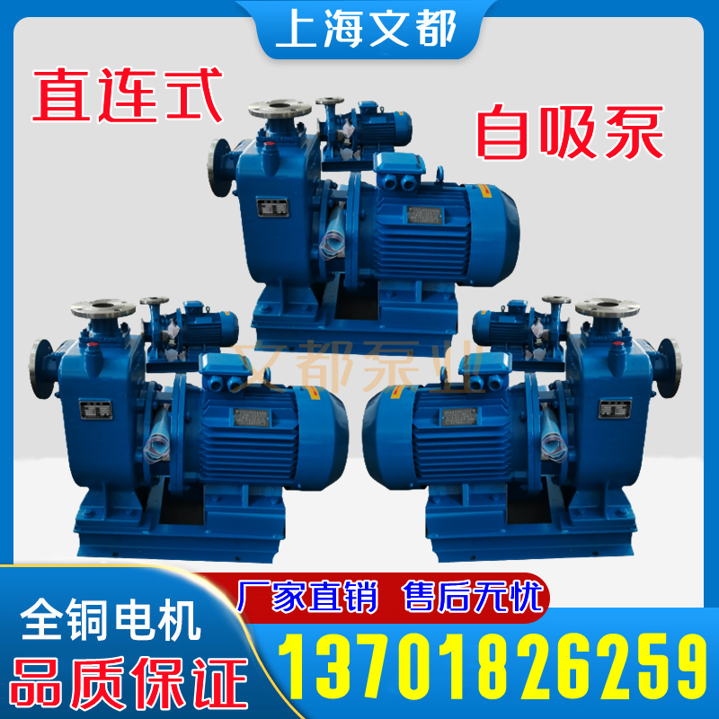 上海文都清水泵农用灌溉抽水泵工业自吸泵380v BZ直连自吸泵