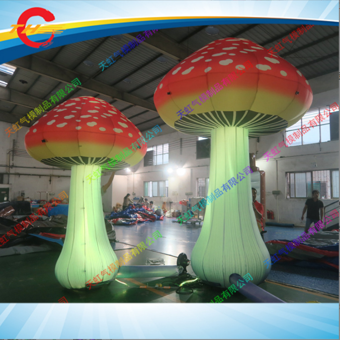 广州市儿童乐园装饰充气蘑菇模型厂家佛山儿童乐园装饰充气蘑菇模型价格 仿真模型牛津布充气蘑菇led发光彩色