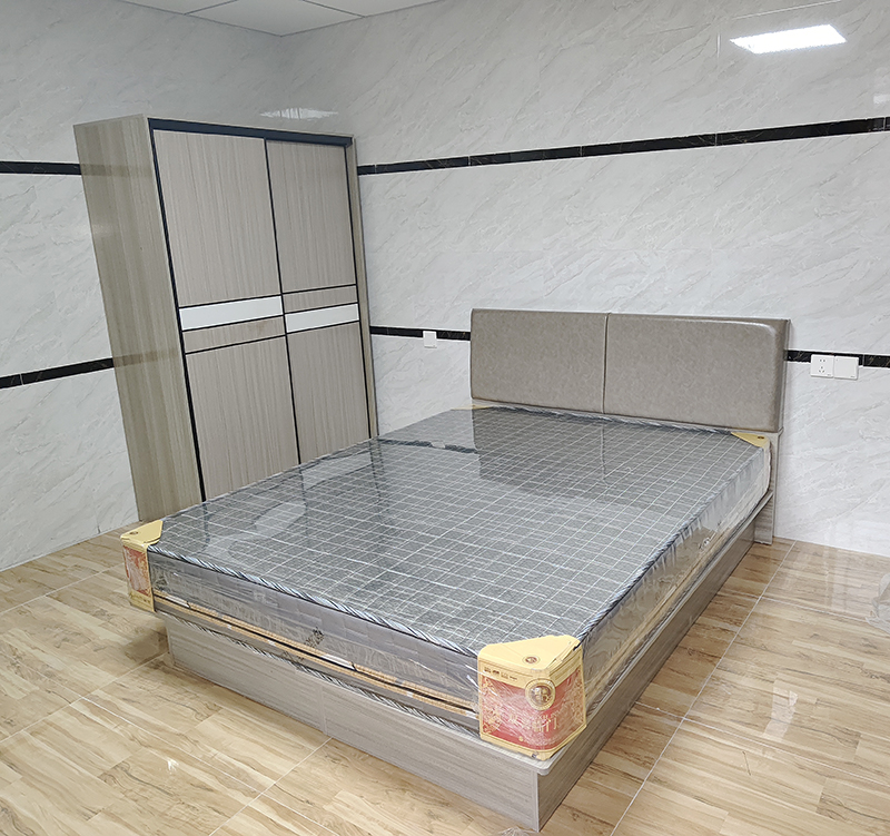 泉州酒店公寓1.8米床现代简约板式床家用大床简约卧室家具1.2米单人床出租屋北欧床主卧双人床批发