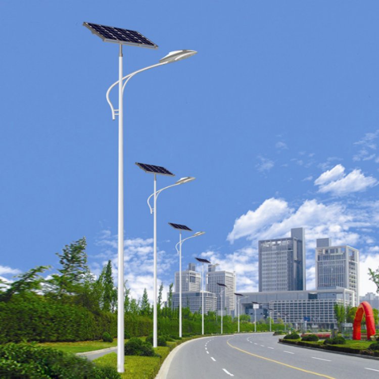 扬州市LED太阳能路灯厂家新农村户外照明 6米7米大功率超亮8米道路工程款灯杆 LED太阳能路灯